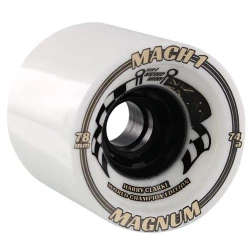 Venom 78mm Magnum Mach 1 Harry Clarke Edition Longboard Wheels featuring "Yera Wizard Harry" and flag graphics, built with Cobra core and offset alignment for elite downhill performance.