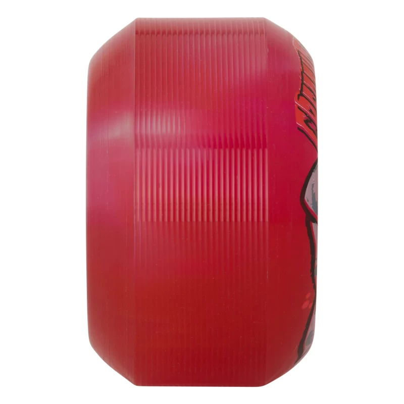 54mm 95a OJ Skateboard Wheels- Curbsuckers Bloodsucker, Transparent Red and Clear Swirl - Image 2
