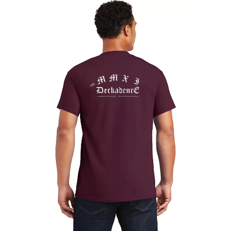 Deckadence Board Shoppe | MMXI Short Sleeved T-Shirt, Maroon