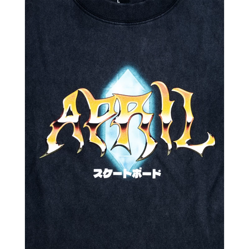 April Skateboards | April Skateboarding Short Sleeved T-Shirt, Washed Black - Image 2