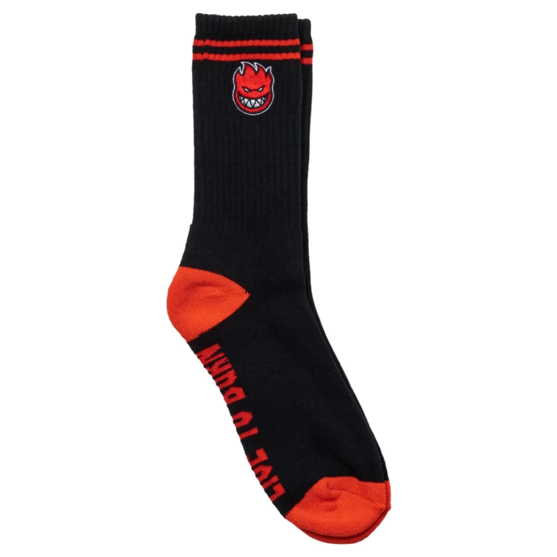 Spitfire Wheels | Bighead Embroidered Socks, Black / Red