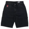 Spitfire Wheels | Bighead Emblem Embroidered Shorts, Black Denim