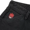 Spitfire Wheels | Bighead Emblem Embroidered Shorts, Black Denim - Image 2