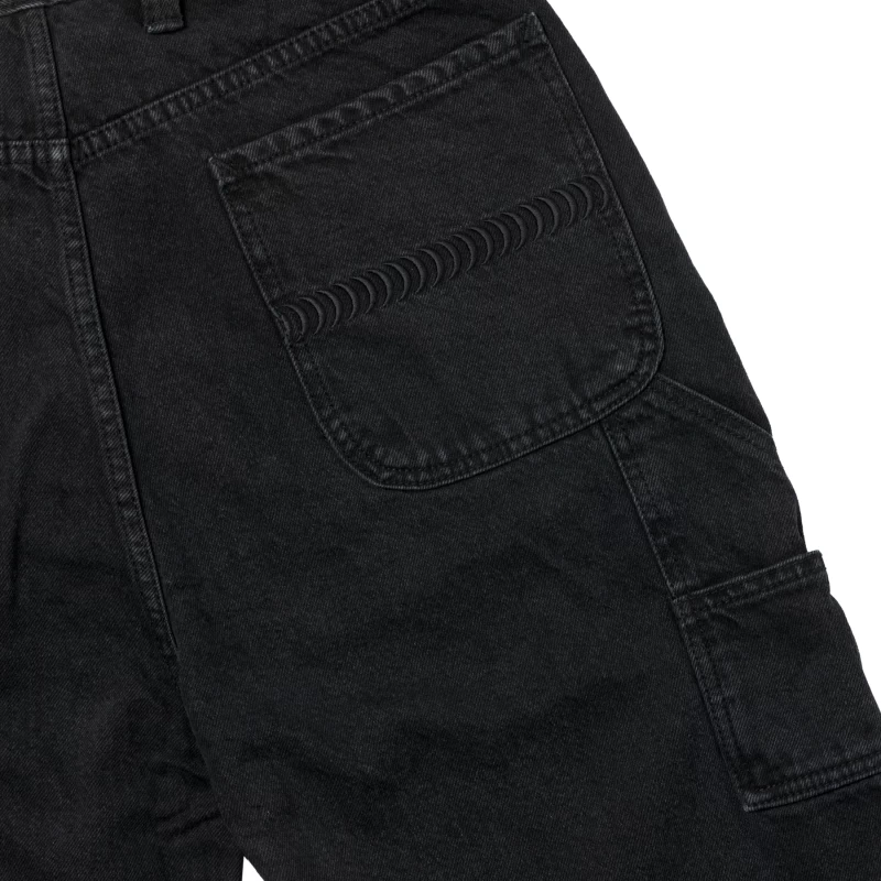 Spitfire Wheels | Bighead Emblem Embroidered Shorts, Black Denim - Image 3