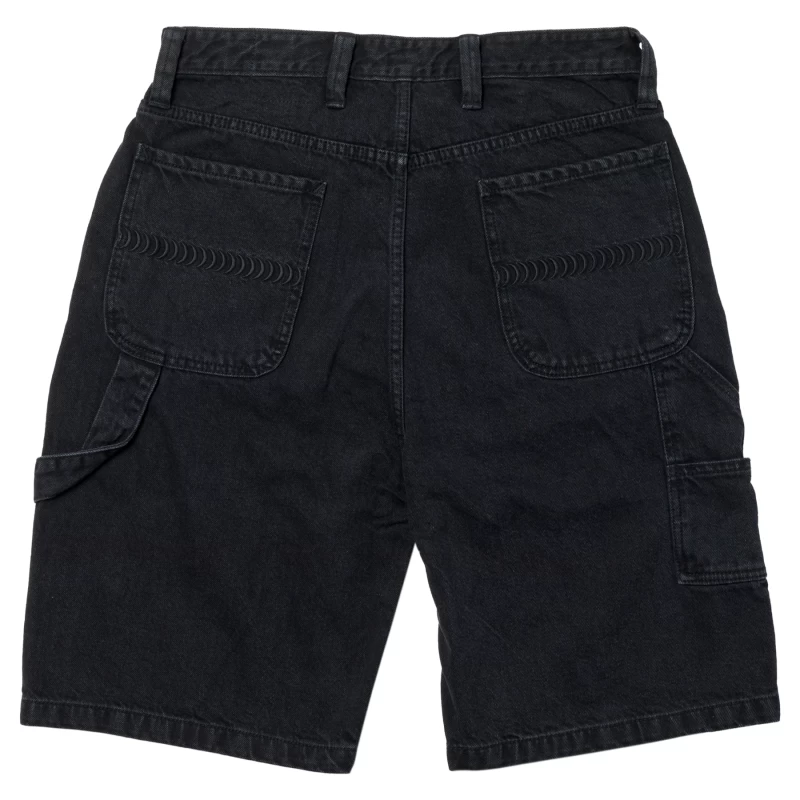 Spitfire Wheels | Bighead Emblem Embroidered Shorts, Black Denim - Image 4
