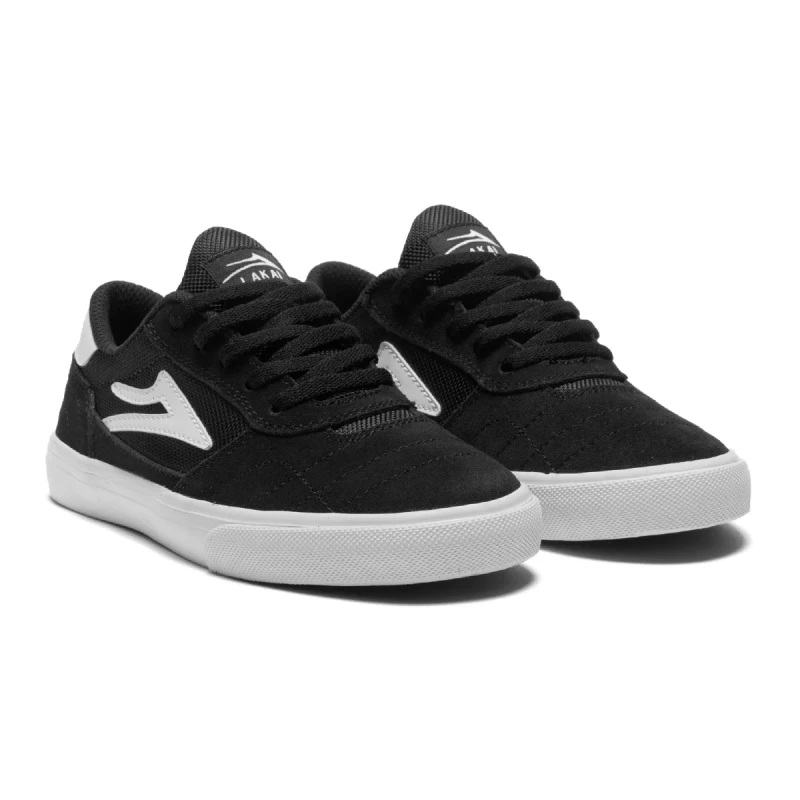 Lakai Cambridge Kids Black/White Suede Skate Shoe