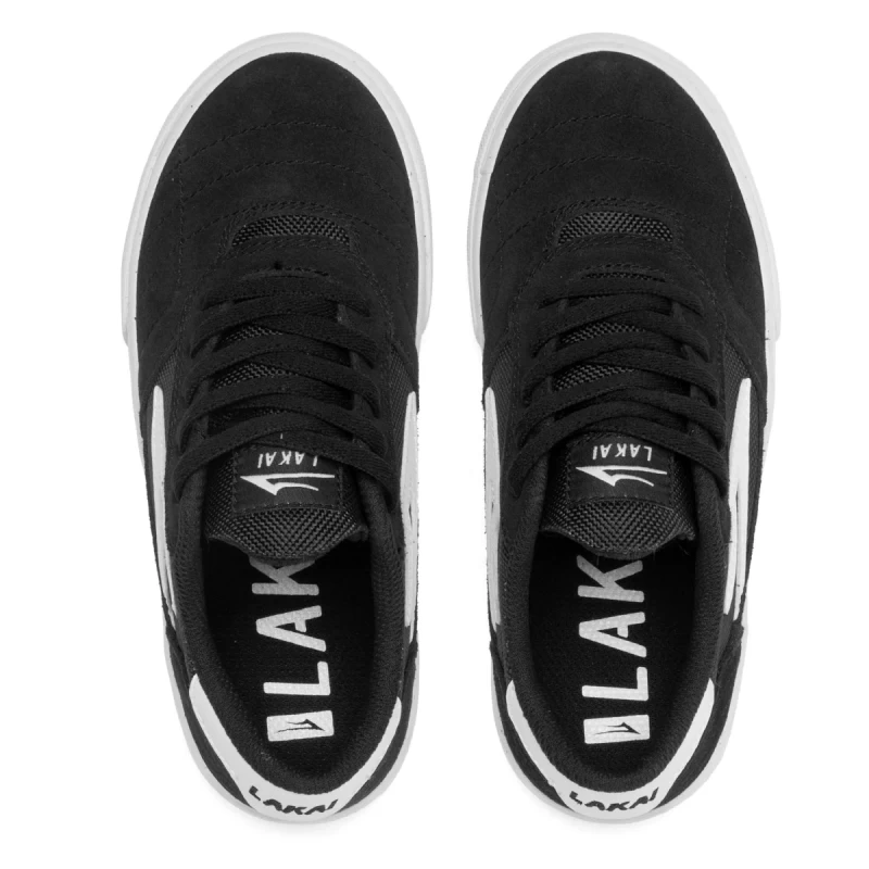 Lakai Cambridge Kids Black/White Suede Skate Shoe