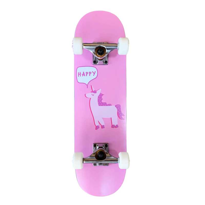 Unicorn Mini Skateboard, front view, 100% Canadian maple, kids' skateboard