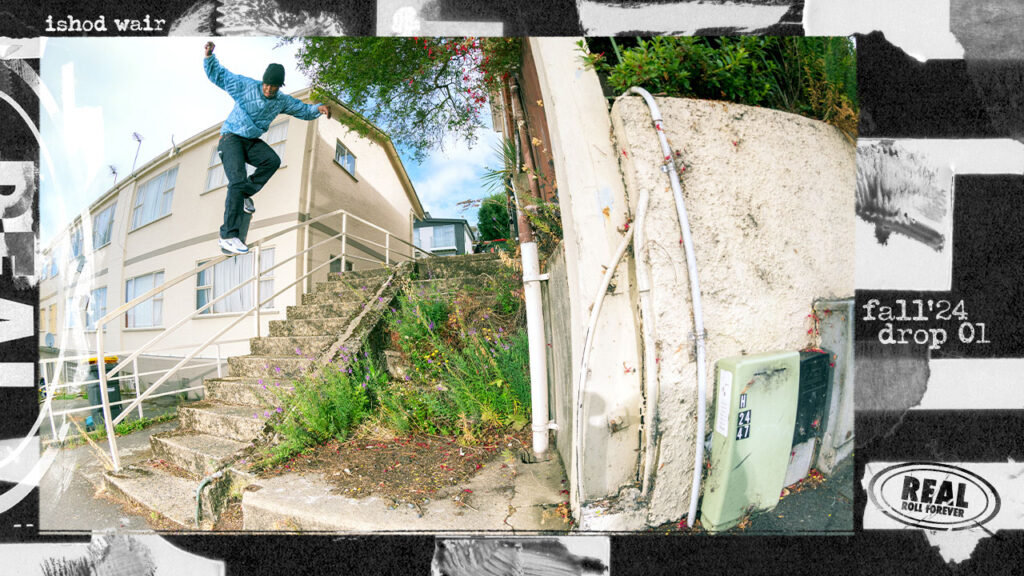 Ishod Wair over crooks down a handrail