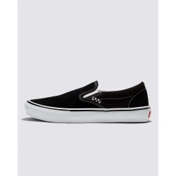 Black and White Old School slip-on skateboard shoes