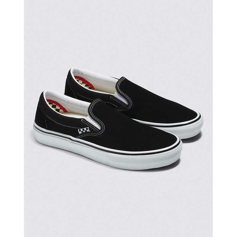 Black and White Old School slip-on skateboard shoes