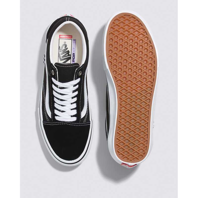 Black and White Old School low top skateboard shoes