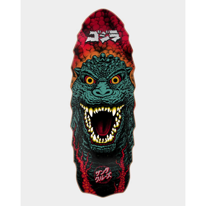 Godzilla Destroyer Santa Cruz Skateboard Deck - 11.0in x 32.0in with spot gloss and silver mirror foil graphics