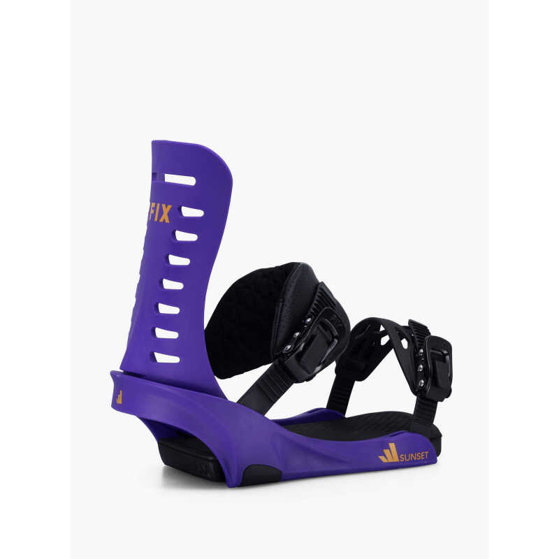 FIX Sunset W25 Purple Women’s Snowboard Bindings - Small, All-Mountain Soft Flex with Tool-Free Adjustment