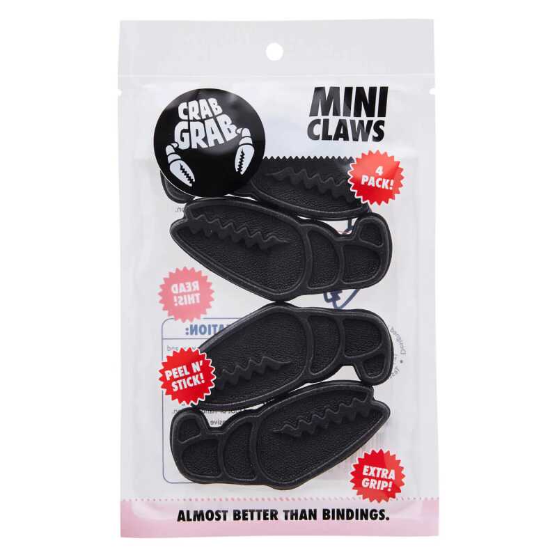 Black Crab Grab Mini Claws 6 Pack - Customizable grip traction pads for snowboards.