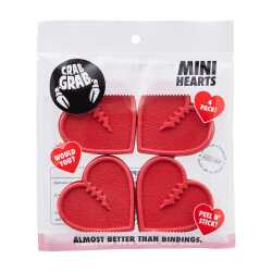 Crab Grab Mini Hearts 6 Pack - Customizable Red Traction Grips for Enhanced Grip