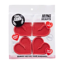 Crab Grab Mini Hearts 6 Pack - Customizable Red Traction Grips for Enhanced Grip