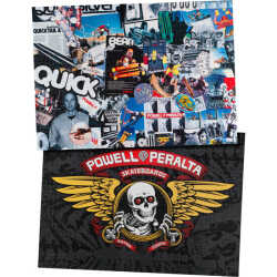 A 1000-piece jigsaw puzzle featuring a collage of classic Powell Peralta skateboard graphics.