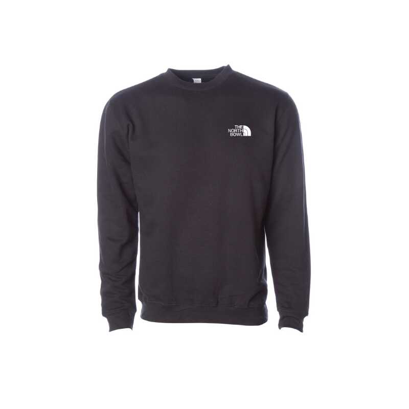 Deckadence North Bowl Crewneck Sweatshirt in black with a white parody logo.