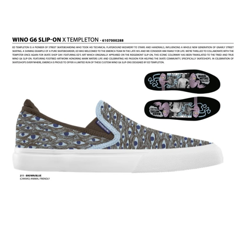 Emerica | Templeton "Eyes" Wino G6 Slip-On (Limited Edition) - Image 2