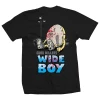 Black Heroin Curb Killer Wide Boy t-shirt laid flat, featuring an egg dressed as Jason Voorhees.
