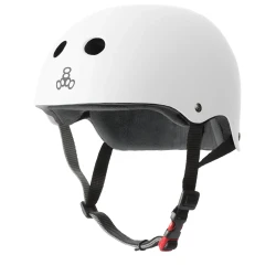 White Matte Triple 8 Certified Sweatsaver Skate Helmet.