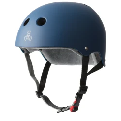 Navy matte Triple 8 Certified Sweatsaver Skate Helmet, size L/XL.