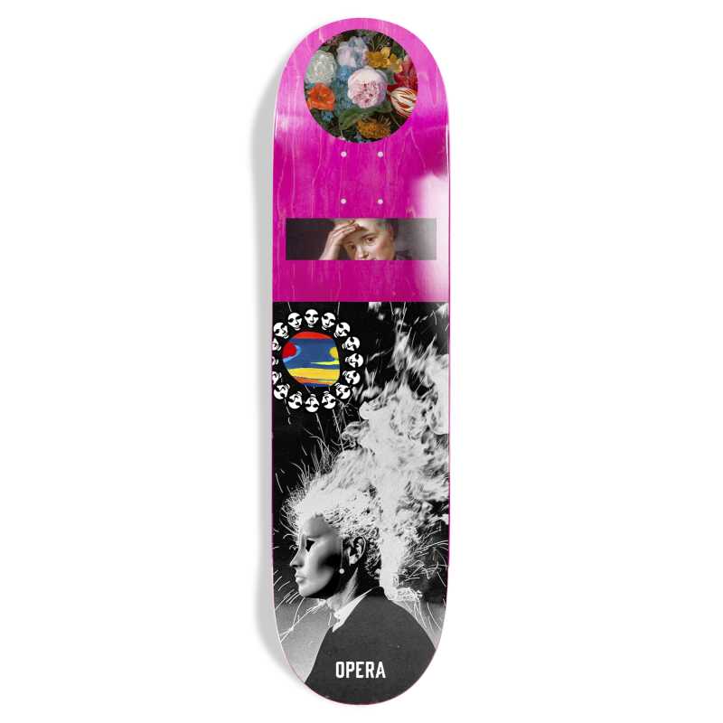 Opera Bouquet EX7 8.7 inch skateboard deck featuring a floral embossed graphic.