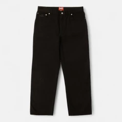 Baker Warner Black Pants laid flat, showcasing the classic pocket design and relaxed fit.