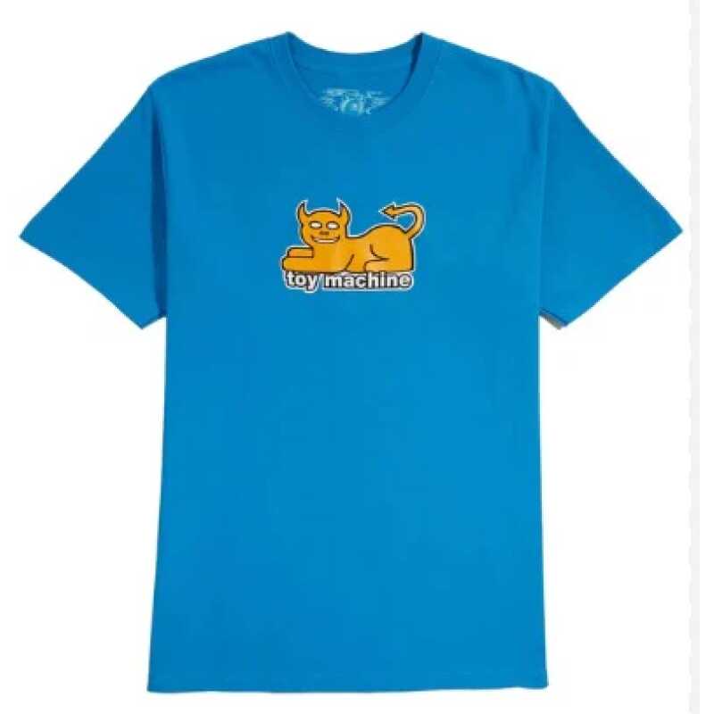 Royal blue Toy Machine Devil Cat Tee with a vibrant orange graphic.