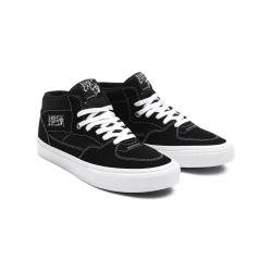 Black and white Vans Skate Half Cab skateboard shoes.