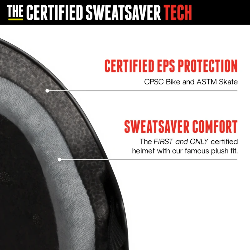 Triple 8 | Certified Sweatsaver Skate Helmet, Carbon Matte - Image 5