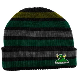 Forest green Toy Machine Monster Stripe Beanie.