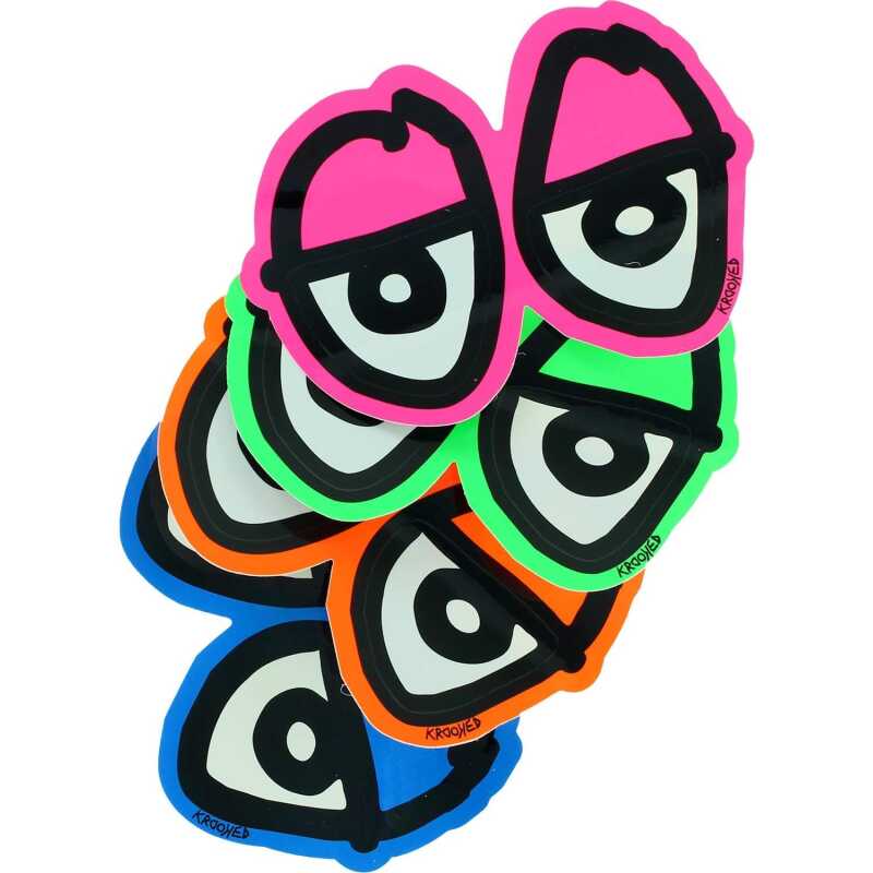 Krooked Eyes Diecut Sticker made of vinyl with iconic skate graphic