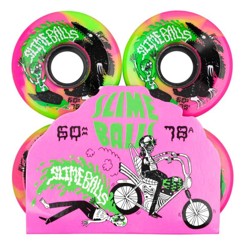 Slime Balls Wheels | 60mm 78a Jay Howell Slime Pink Green Swirl - Image 3
