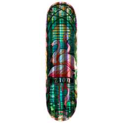 Real Skateboards 8.38" Holographic Cathedral Deck with Zion Wright's name and shimmering cathedral-themed artwork.