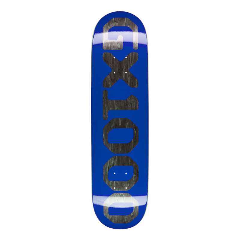 GX1000 Team OG Logo Blue/Black 8.0" Skateboard Deck with classic logo and durable maple construction.