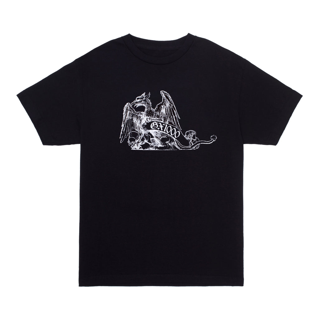 GX1000 Thunderbird Black Tee with front Thunderbird graphic on 100% cotton fabric