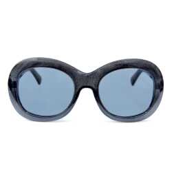 Evan Smith signature sunglasses with sparkly black transparent frame and black UV400 lenses