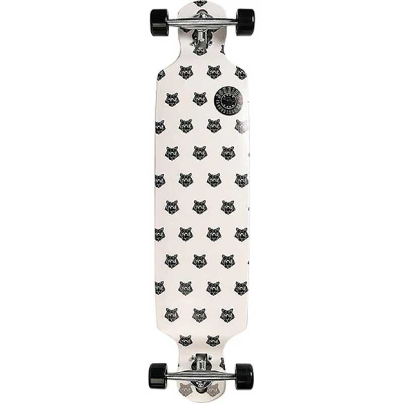Joyride Tiger Pattern 39" Double Drop Longboard with black grip tape and tiger stripe graphic