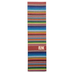 Flik Poncho Griptape featuring colorful classic poncho stripe graphic with gritty silicon carbide surface.