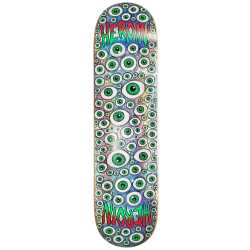 Heroin Green Eyes Holographic Symmetrical 8.25 inch skateboard deck, twin shape.