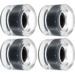 70mm LED light-up skateboard wheels glowing in motion with transparent design