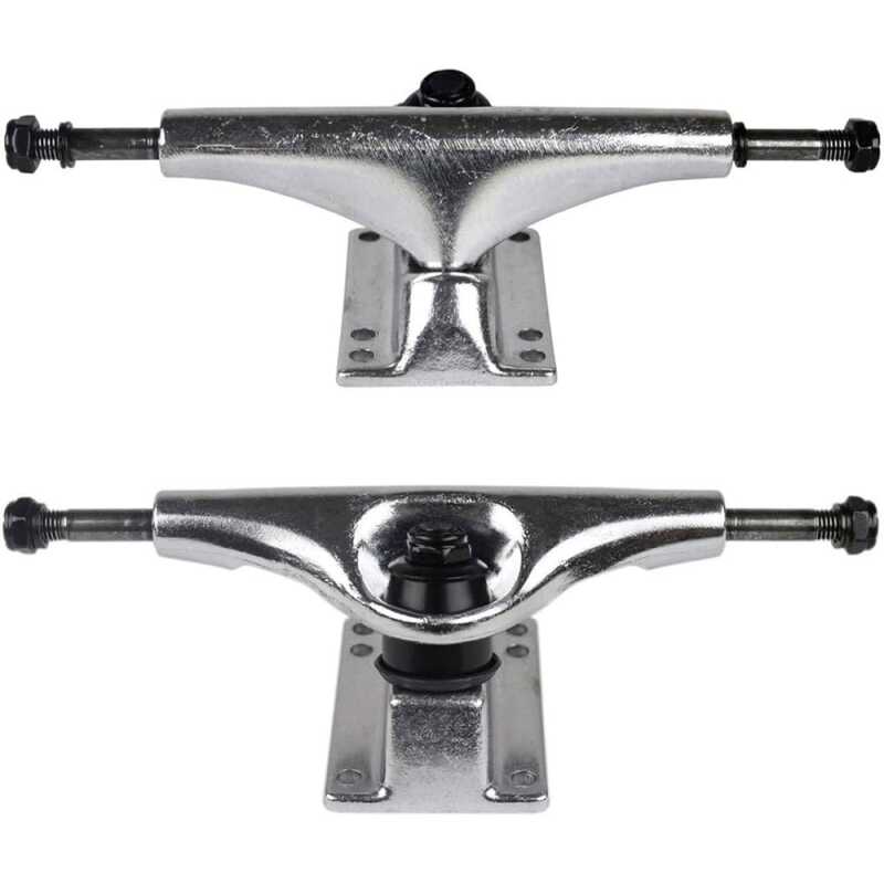 169 9.0" Basic Skateboard Trucks with raw aluminum finish and standard geometry