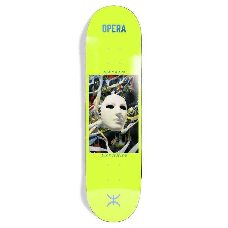 Opera 8.5" Nassim Surreal EX7 Deck – Yellow embossed skateboard deck with medium concave