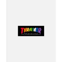 Thrasher Rainbow Magazine Sticker – 1.5" x 4" vinyl sticker with multicolor logo