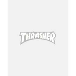 Thrasher Clear Vinyl Flame Logo Sticker – 2 1/8" x 5 3/4", durable decal for skateboards and accessories