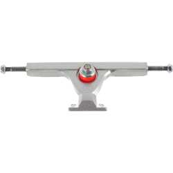 Caliber III Raked Longboard Trucks 10" in raw silver with raked hanger design