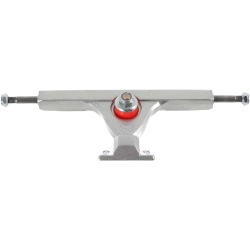 Caliber III Raked Longboard Trucks 10" in raw silver with raked hanger design