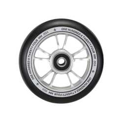 Envy 100mm x 24mm Scooter Wheel – Silver and Black, 86A durometer with bearings installed